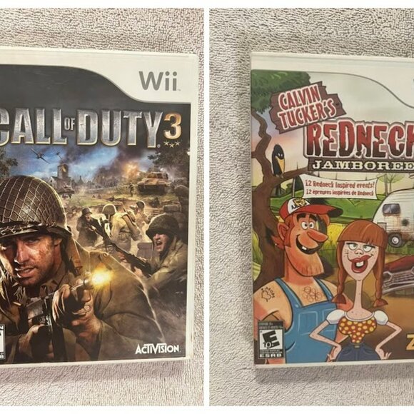 Wii - 2 Action Games - Call of Duty 3 and Calvin Tucker's Redneck Jamboree - Picture 1 of 7